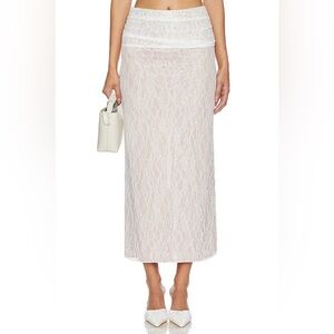 Lovers And friends jocelyn maxi skirt in white lace